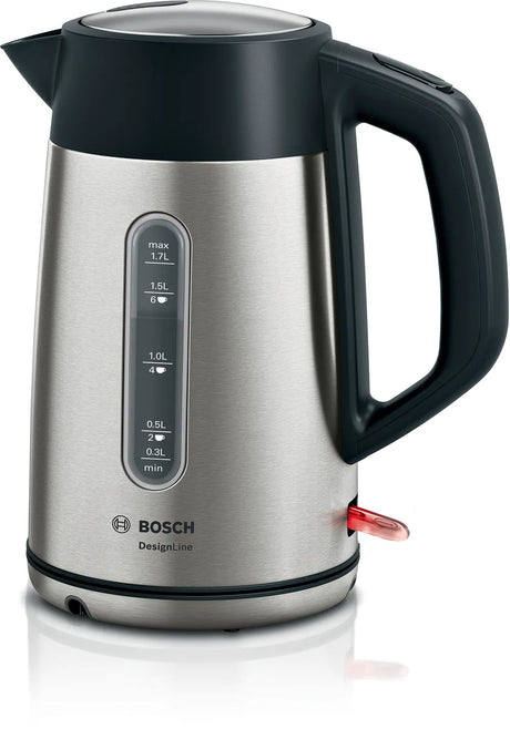 Bosch | Kettle | DesignLine TWK4P440 | Electric | 2400 W | 1.7 L | Stainless steel | 360° rotational base | Black/Stainless Steel