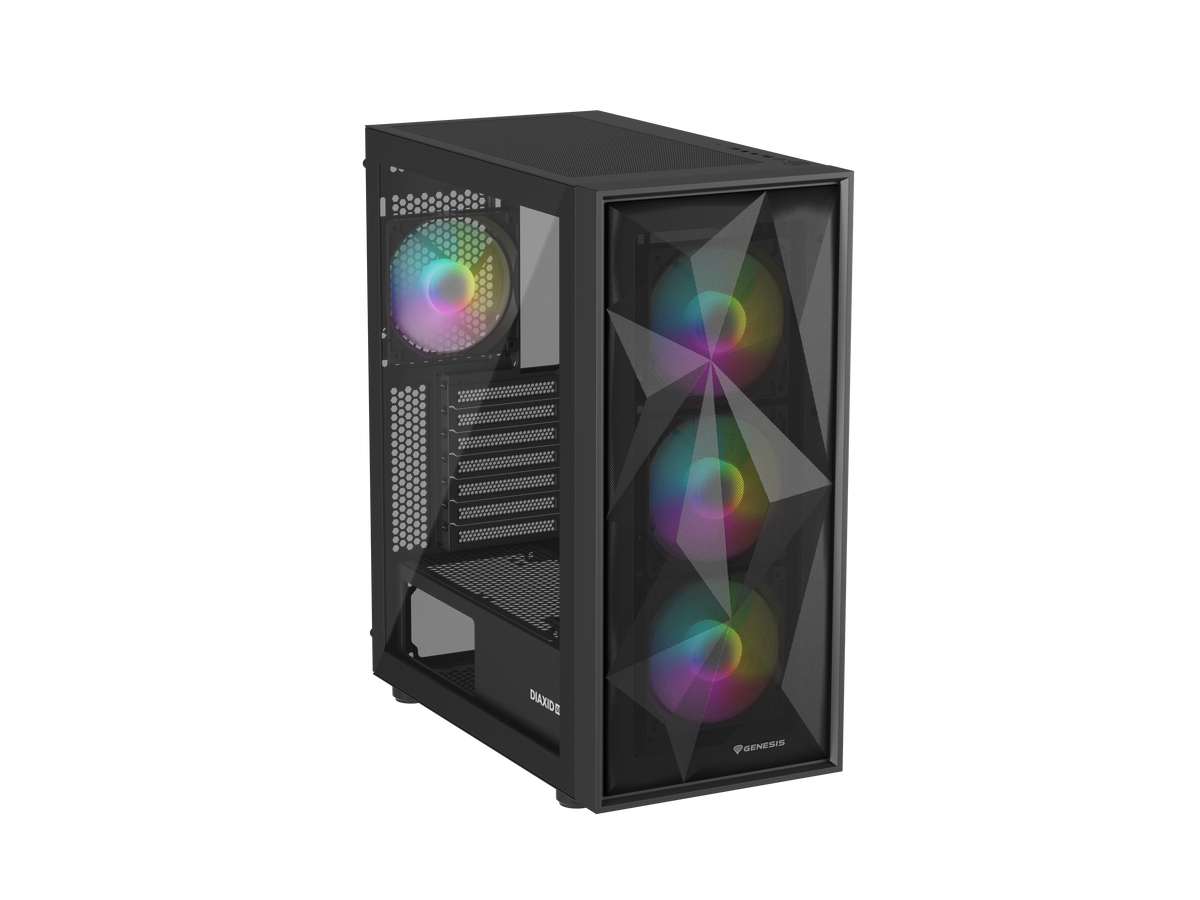 Genesis Gaming PC Case | Diaxid 605 ARGB | Midi Tower | Black