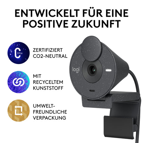 Internetinė kamera Logitech Brio 300 (960-001436) Full HD, Graphite