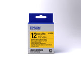 Epson LK-4YBW (C53S654014) Ženklinimo juostelė, Strong Adhesive, Black on Yellow, 12mm 9m