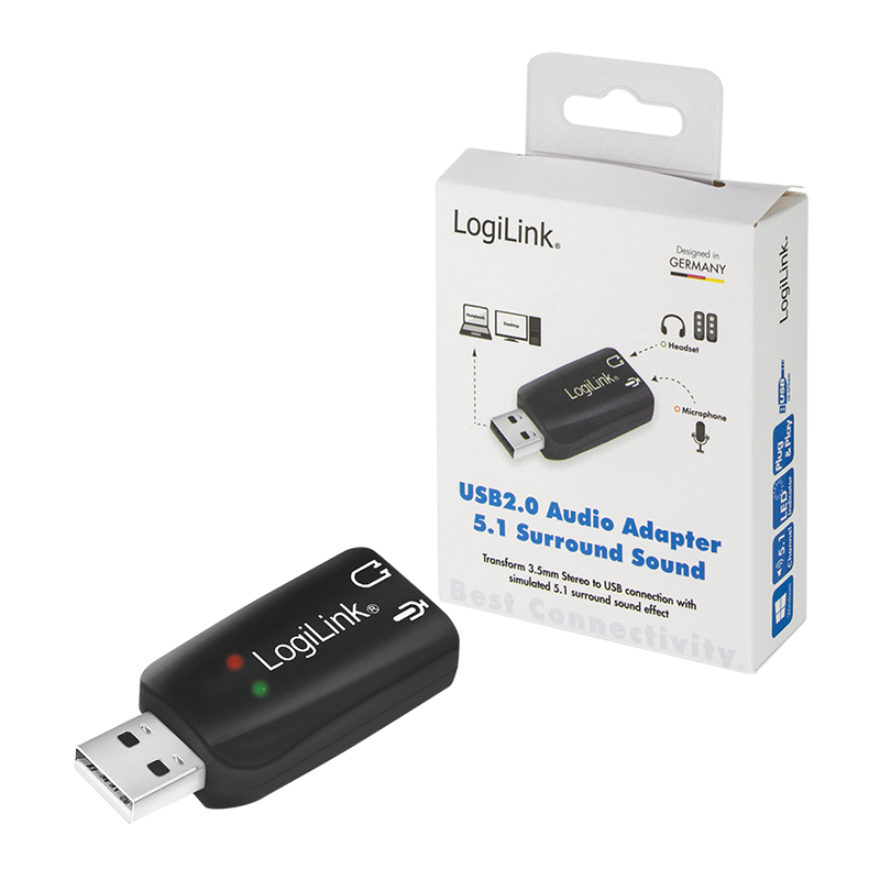 Logilink | USB Audio adapter, 5.1 sound effect