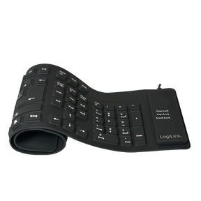Logilink | Flexible waterproof Keyboard USB + PS/2 | ID0019A | Flexible keyboard | Wired | DE | Black
