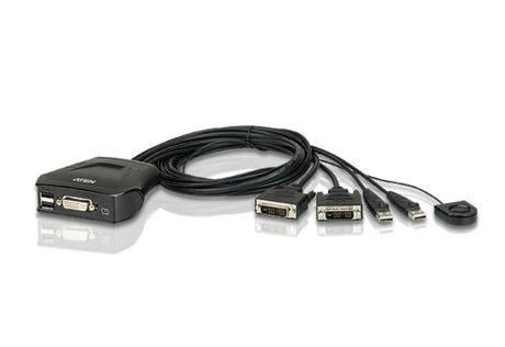 Aten 2-Port USB DVI Cable KVM Switch with Remote Port Selector | Aten | Remote Port Selector | 2-Port USB DVI Cable KVM Switch with Remote Port Selector