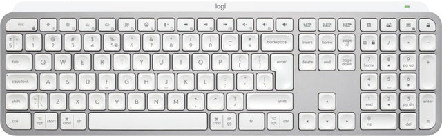 Logitech MX Keys S Belaidė klaviatūra, RF Wireless+Bluetooth, Illuminated, US Int, Pale Grey