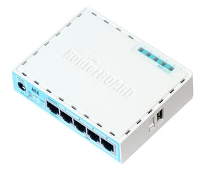 Mikrotik Wired Ethernet Router (No Wifi) RB750Gr3, hEX, Dual Core 880MHz CPU, 256MB RAM, 16 MB (MicroSD), 5xGigabit LAN, USB, PCB and Voltage temperature monitor, Beeper, IP20, Plastic Case, RouterOS L4 | MikroTik | Ethernet Router hEX | RB750Gr3 | No Wi-
