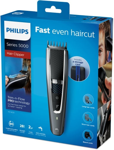 Philips | Hair clipper | HC5650/15 | Cordless or corded | Number of length steps 28 | Grey