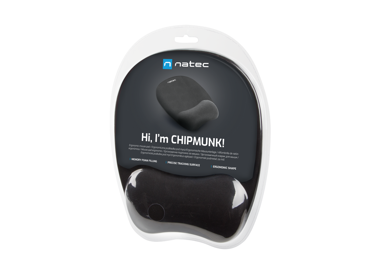 Natec | Mouse Pad | Chipmunk | 195 x 235 x 22 mm | Black