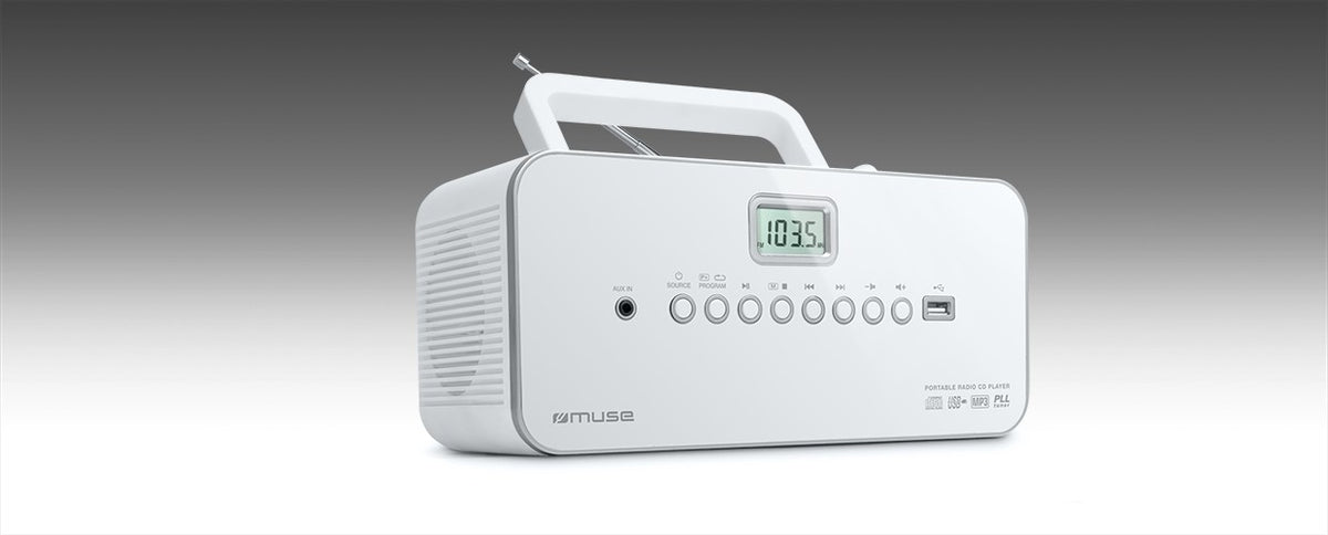 Muse | M-28RDW | Portable radio CD/MP3 Player with USB | White