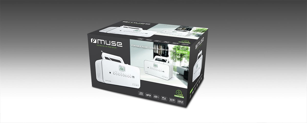 Muse | M-28RDW | Portable radio CD/MP3 Player with USB | White