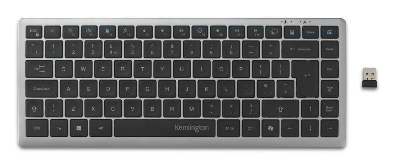 Kensington KB435 EQ Rechargeable Multi-Device Compact Klaviatūra RF+BT, US, Space Grey