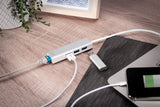 Digitus | 3-port USB Hub and Gigabit LAN adapter | DA-70250-1 | USB Hub