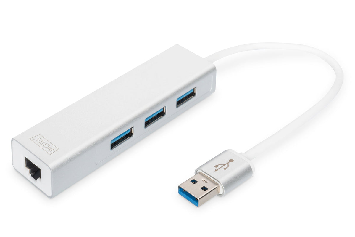 Digitus | 3-port USB Hub and Gigabit LAN adapter | DA-70250-1 | USB Hub