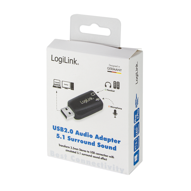 Logilink | USB Audio adapter, 5.1 sound effect