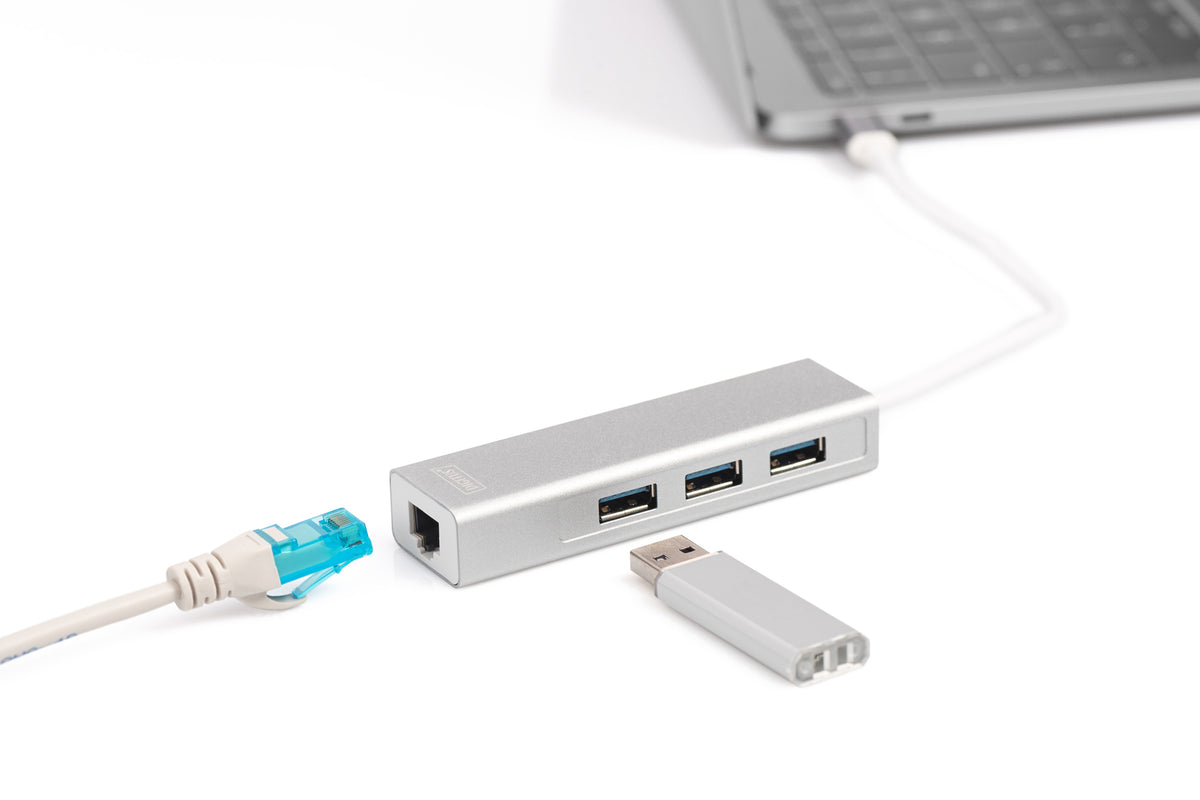 Digitus | USB Type-C 3-Port Hub + Gigabit Ethernet