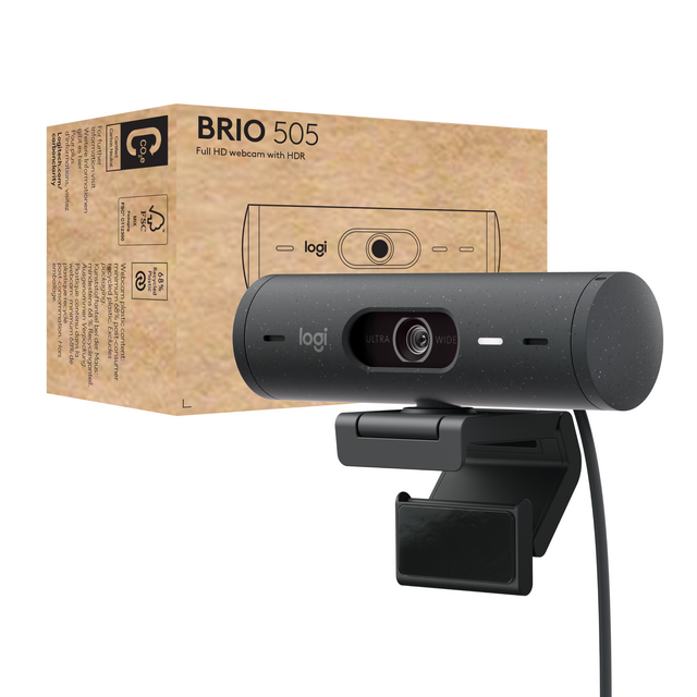 Logitech Brio 505 Internetinė kamera, 4 MP, FHD 1920x1080, USB-C, Graphite