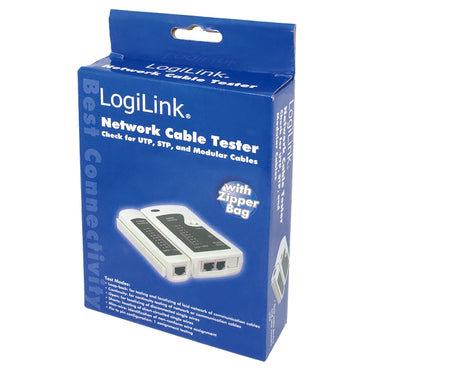 Logilink | Cable tester for RJ11, RJ12 and RJ45 with remote unit