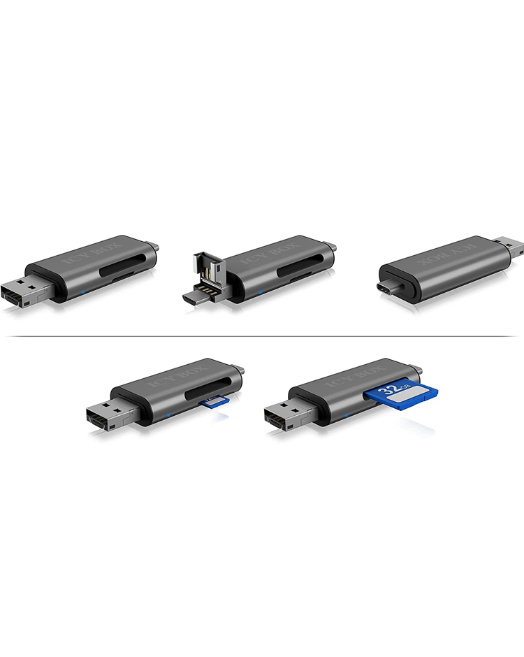 Raidsonic | External card reader with multi-USB connector | External | Micro SDHC, Micro SDXC, microSD 3.0 UHS-I SD, SDHC, SDXC, SD 2.0 UHS-I, MMC | external
