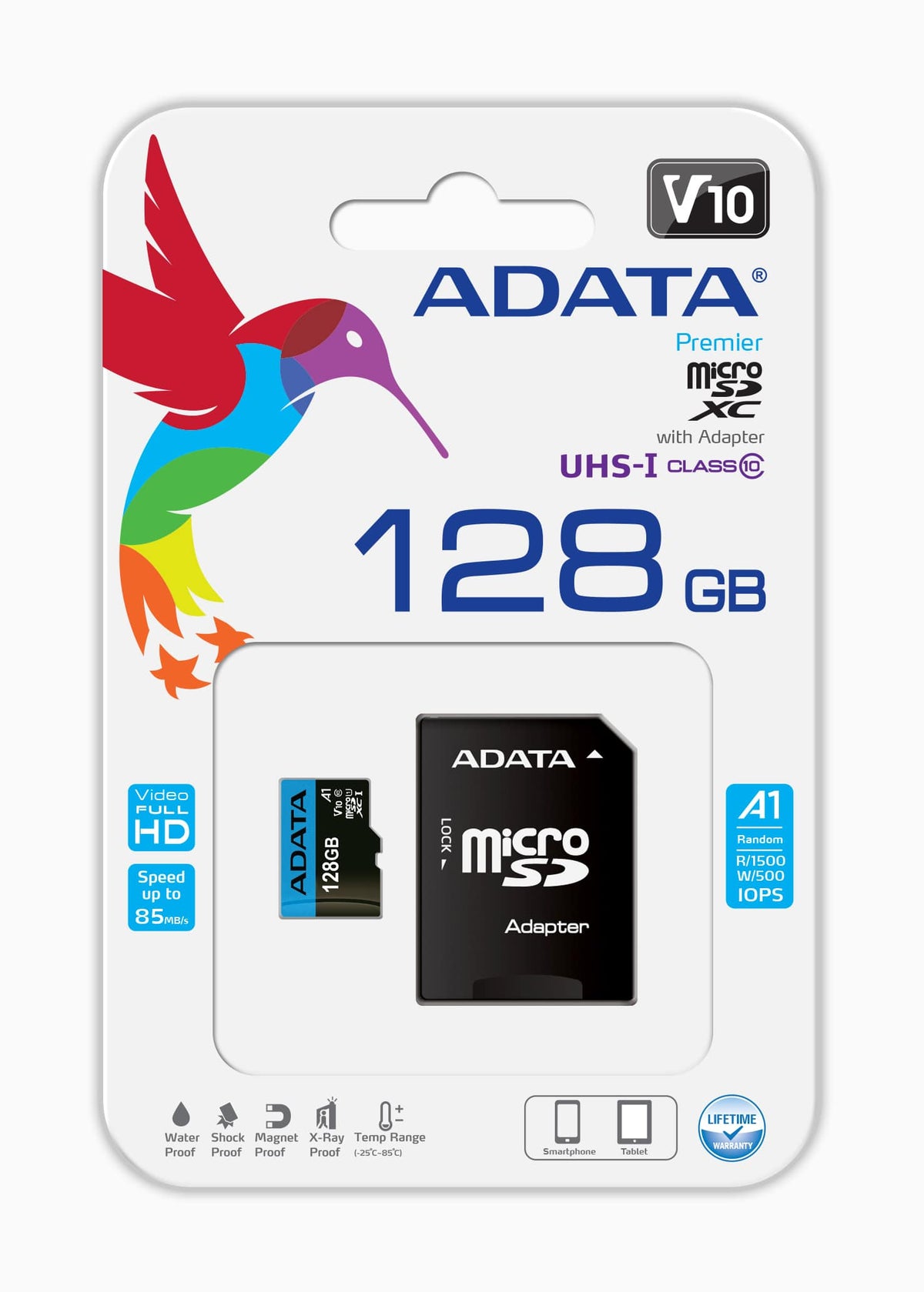 ADATA | microSDXC/SDHC UHS-I Memory Card | Premier | 128 GB | microSDHC/SDXC | Flash memory class 10