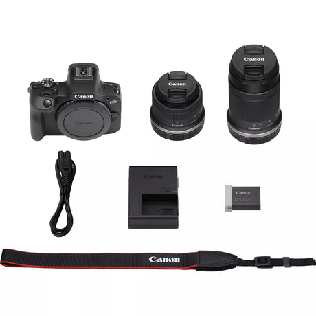 Canon | EOS R100 Mirrorless Camera + RF-S 18-45mm IS STM Lens + RF-S 55-210mm IS STM Lens | Megapixel 24.1 MP | Image stabilizer | ISO sensitivity (max) 256000 | Wi-Fi | Video recording | Manual | CMOS | Black
