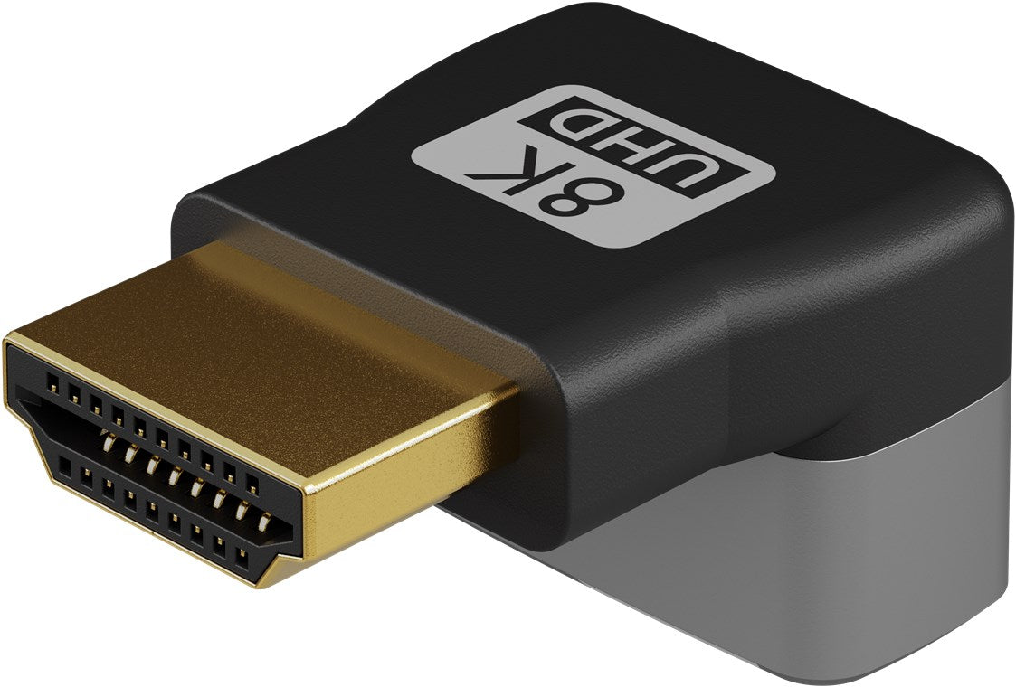 Goobay HDMI Angled Adapter 270° Vertical, 8K @ 60 Hz, Gold-Plated | 72011