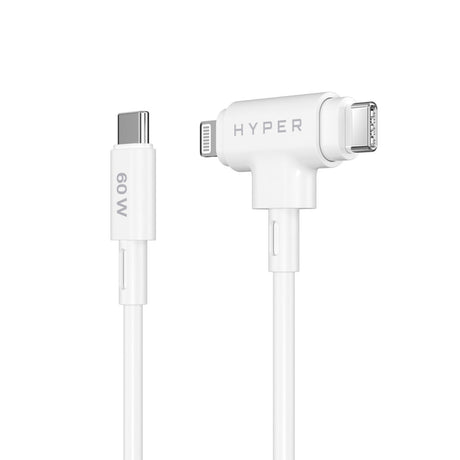 Hyper | HyperJuice Silicone USB-C to USB-C and Lightning Hybrid 60W Cable