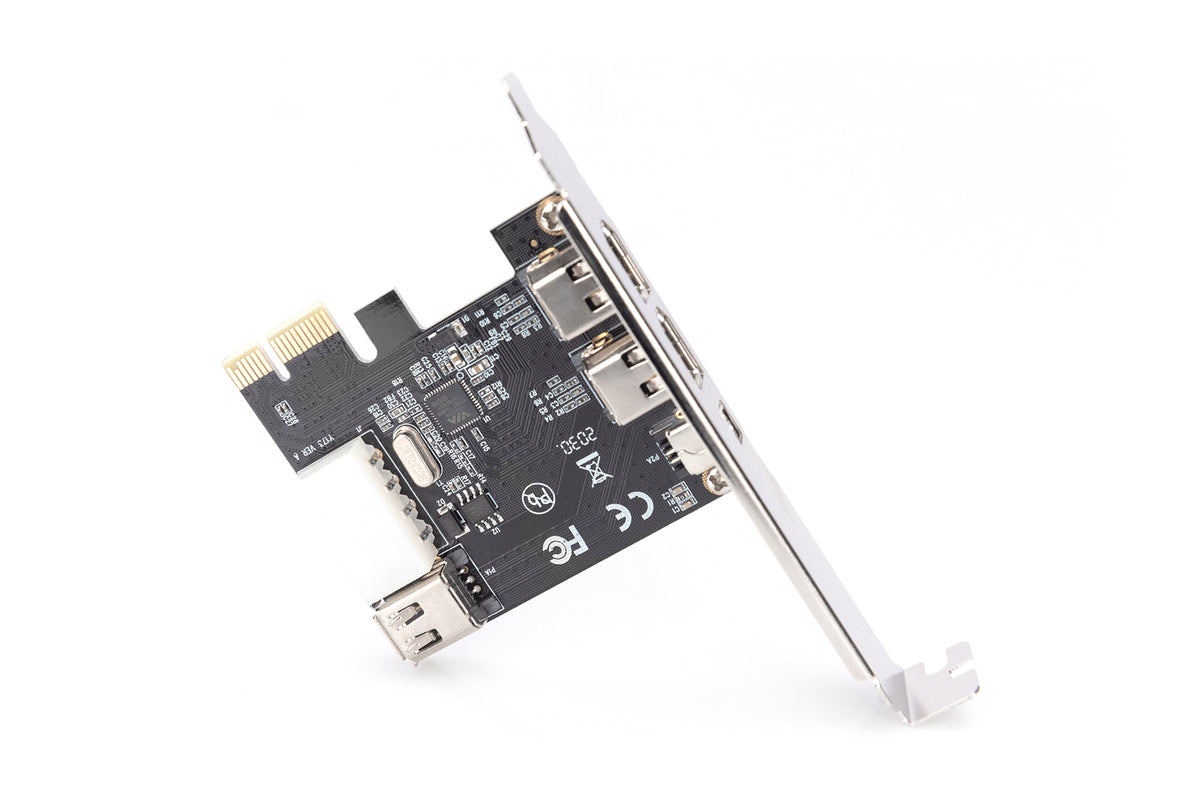 Digitus | IEEE 1394a Interface Card, PCI express, 4 Port 1x ext. 1394mini, 2x ext./1x int. 1394a Ports | DS-30201-5