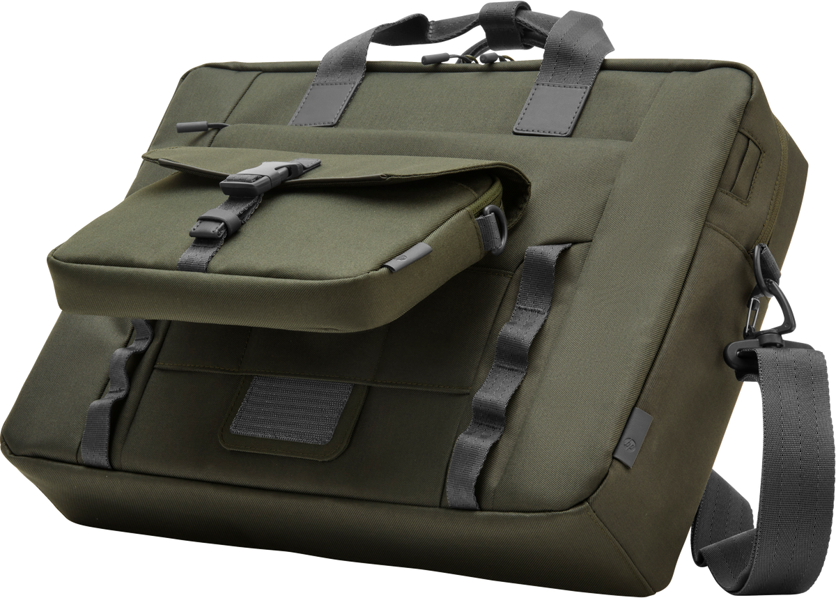HP Modular 15.6 Top Load, 3-in-One (Pouch, Top Load, Sleeve), Water Resistant, Cable Pass-through, 22 Liter Capacity - Dark Olive Green
