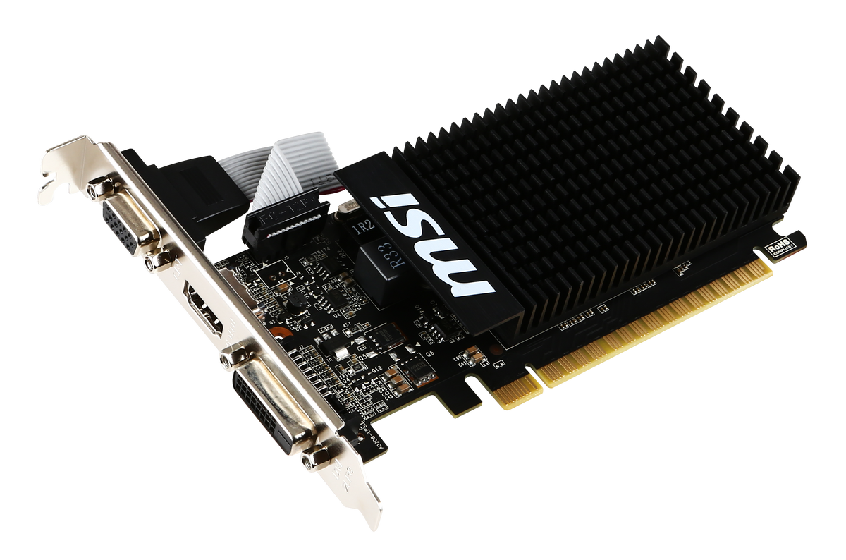 MSI | GT 710 2GD3H LP | NVIDIA | 2 GB | GeForce GT 710 | DDR3 | DVI-D ports quantity 1 | HDMI ports quantity 1 | PCI Express 2.0 x16 (uses x8) | Memory clock speed 1600 MHz | Processor frequency 954 MHz | VGA (D-Sub) ports quantity 1