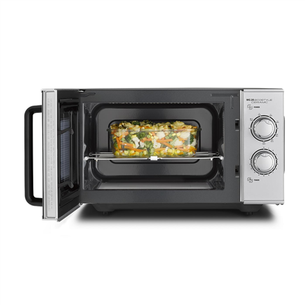 Caso | Ceramic Microwave Oven with Grill | MG 25 Ecostyle | Free standing | 900 W | 25 L | Grill | Silver