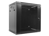 Lanberg | Rack cabinet 19" wall-mount 12U/600x450 (flat pack) with glass door | WF01-6412-10B | Black