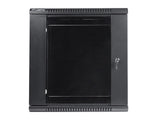 Lanberg | Rack cabinet 19" wall-mount 12U/600x450 (flat pack) with glass door | WF01-6412-10B | Black