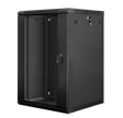 Lanberg | Rack cabinet 19" wall-mount 18U/600x600 (flat pack) with glass door | WF01-6618-10B | Black