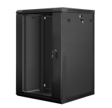 Lanberg | Rack cabinet 19" wall-mount 18U/600x600 (flat pack) with glass door | WF01-6618-10B | Black