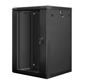 Lanberg | Rack cabinet 19" wall-mount 18U/600x600 (flat pack) with glass door | WF01-6618-10B | Black