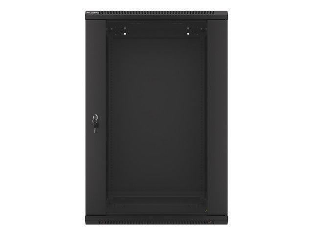 Lanberg | Rack cabinet 19" wall-mount 18U/600x600 (flat pack) with glass door | WF01-6618-10B | Black