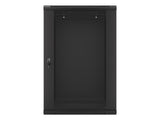 Lanberg | Rack cabinet 19" wall-mount 18U/600x600 (flat pack) with glass door | WF01-6618-10B | Black
