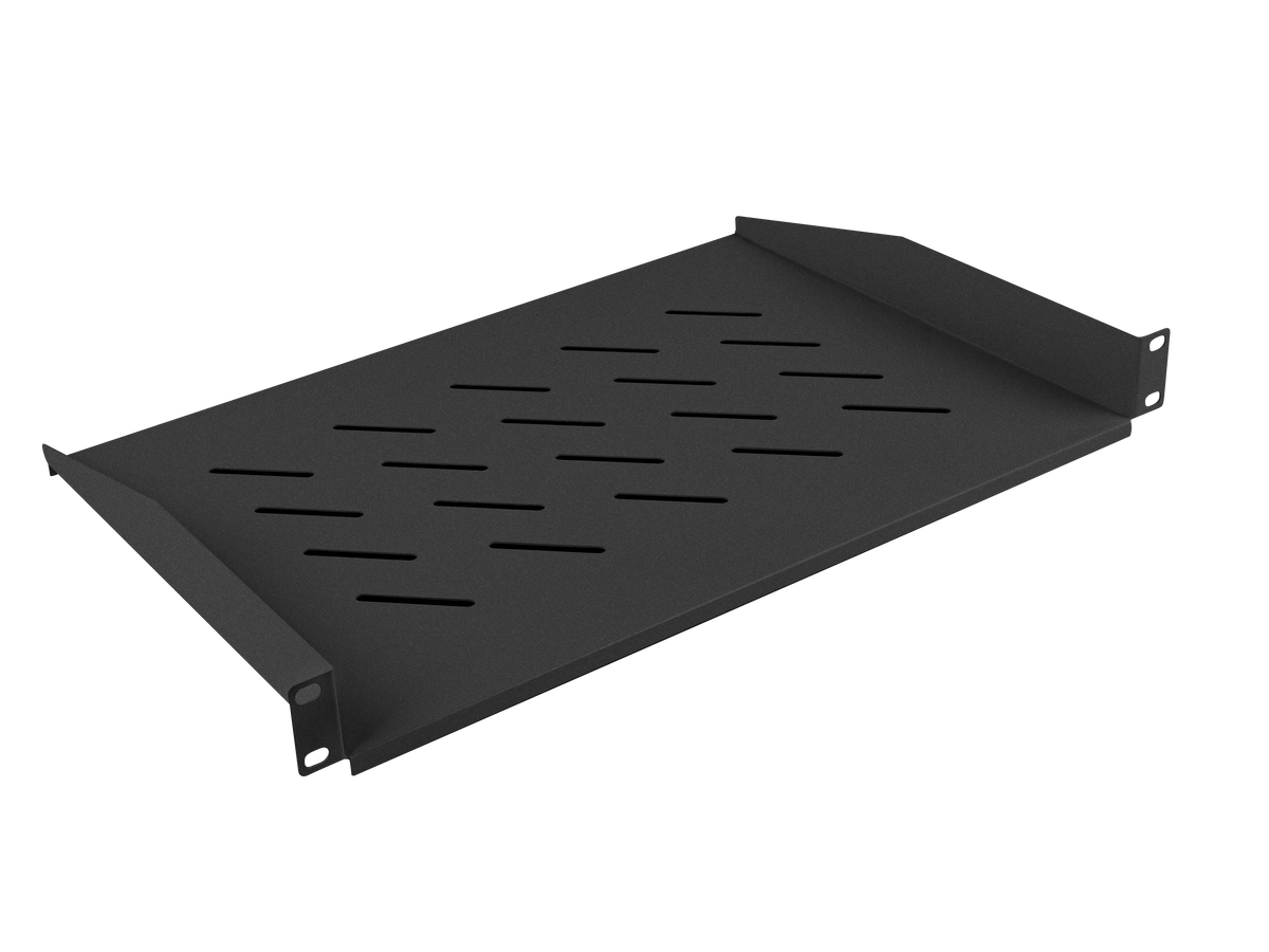 Lanberg 19" fixed shelf 1U/483x315mm, max load capacity up to 25kg | AK-1008-B | Black