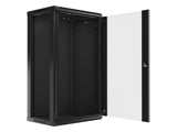 Lanberg | Rack cabinet 19" wall-mount 22U/600x450 (flat pack) with glass door | WF01-6422-10B | Black