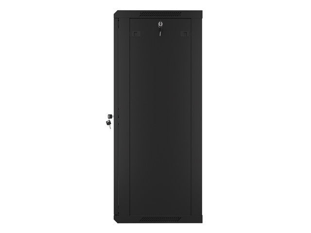 Lanberg | Rack cabinet 19" wall-mount 22U/600x450 (flat pack) with glass door | WF01-6422-10B | Black