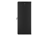 Lanberg | Rack cabinet 19" wall-mount 22U/600x450 (flat pack) with glass door | WF01-6422-10B | Black