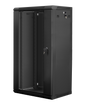 Lanberg | Rack cabinet 19" wall-mount 22U/600x450 (flat pack) with glass door | WF01-6422-10B | Black