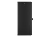 Lanberg | Rack cabinet 19" wall-mount 22U/600x450 (flat pack) with glass door | WF01-6422-10B | Black