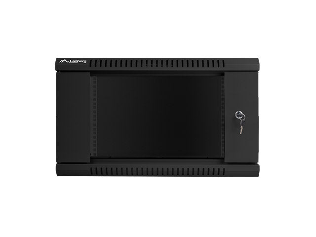 Lanberg | Rack cabinet 19" wall-mount 6U/600x450 (flat pack) with glass door V2 | WF01-6406-10B | Black