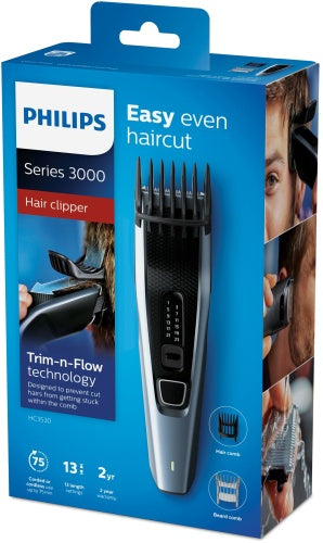 Philips 3000 Series HC3530/15 Plaukų kirpimo mašinėlė, Juoda/Mėlyna
