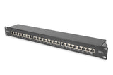 CAT 6A | Patch Panel | RJ45, 8P8C | Suitable for 483 mm (19") cabinet mounting; Transmission properties: Category 6A, Class EA; Area of application: Up to 500 MHz, 10GBase-T; Size:482.6 x 44 x 109mm | RJ45 shielding (Tinned bronze)