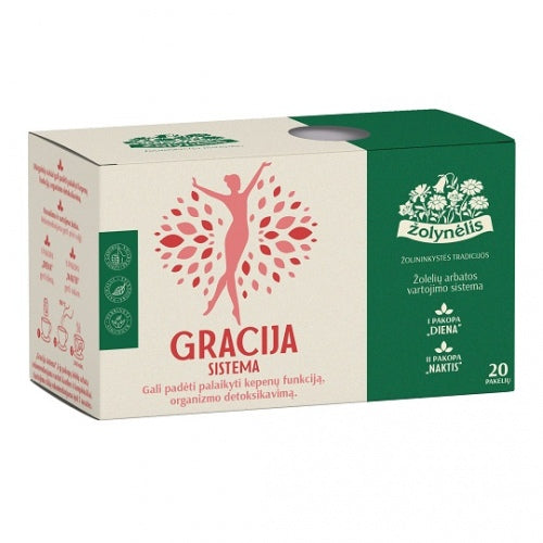 Žolynėlis žolelių arbata Gracija Sistema (Sudeginimas ir Valymas), 40g (20x2g)