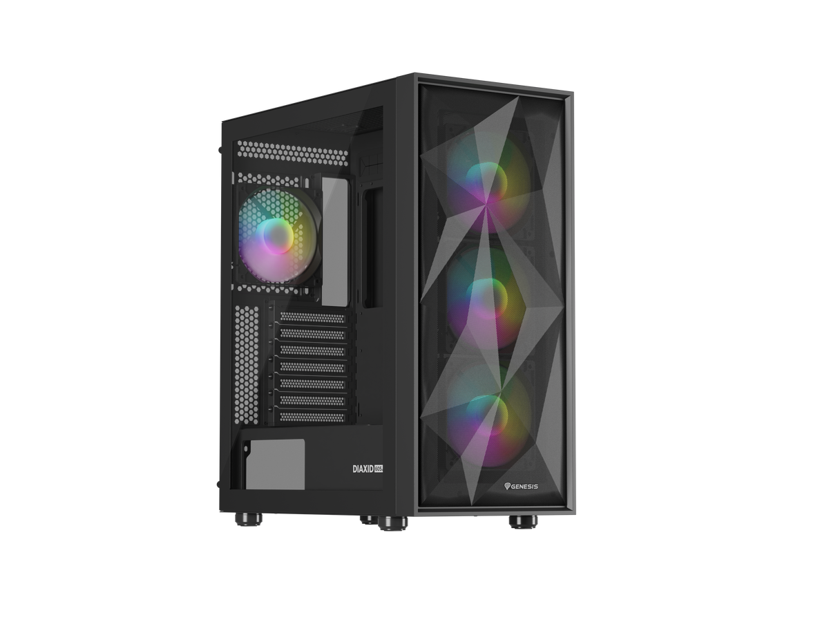 Genesis Gaming PC Case | Diaxid 605 ARGB | Midi Tower | Black