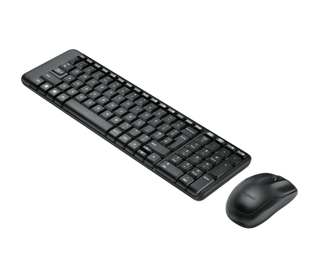Logitech MK220 Combo Belaidė klaviatūra + pelė, US, Juoda