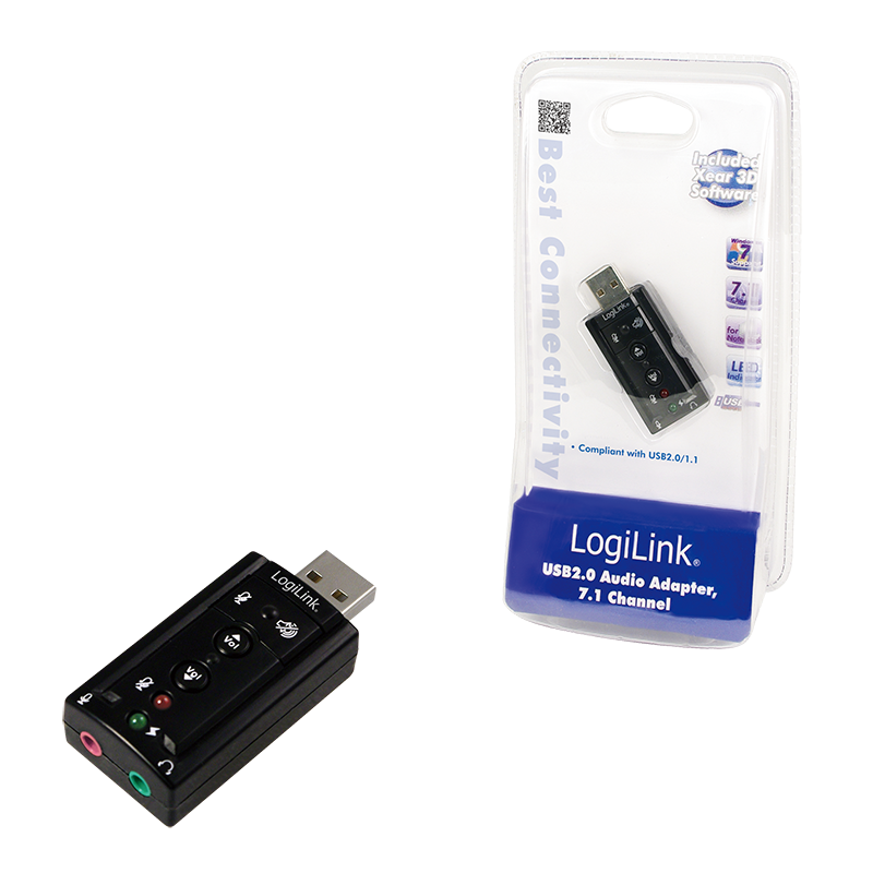 Logilink | USB Audio adapter, 7.1 sound effect