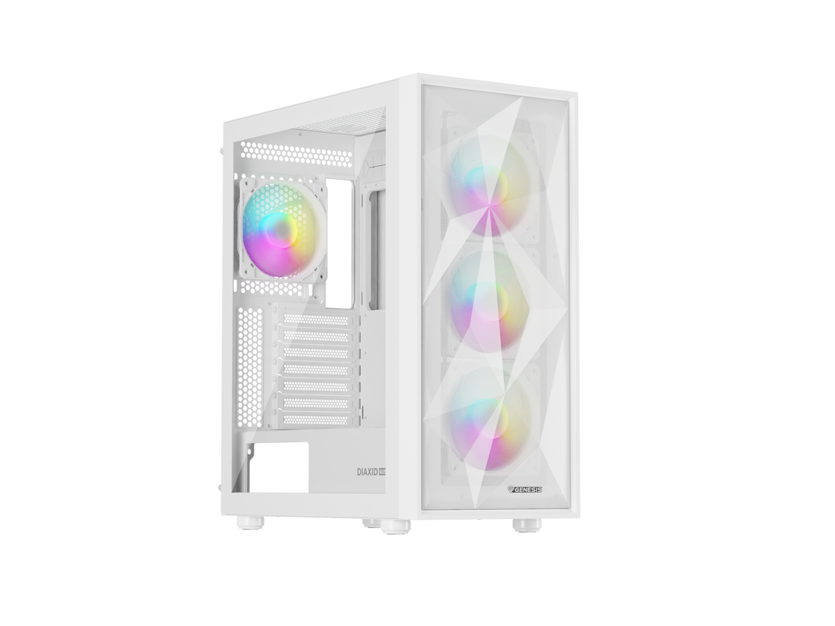 Genesis Gaming PC Case | Diaxid 605 ARGB | Midi Tower | White